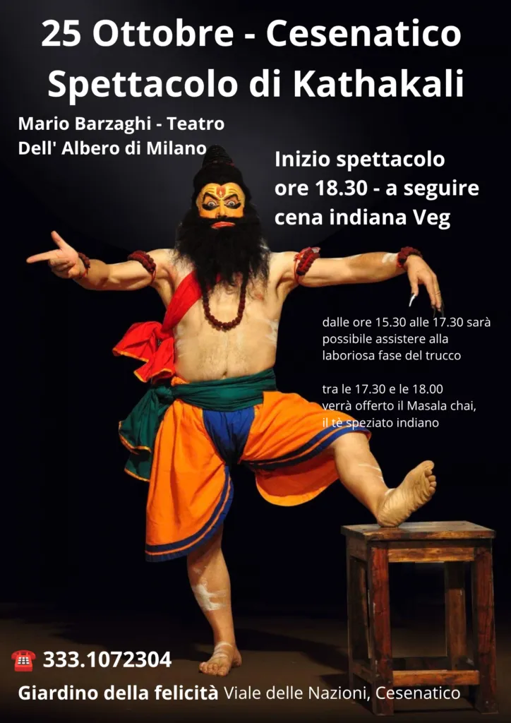 Spettacolo di Teatro-Danza Kathakali e cena indiana Veg – Cesenatico